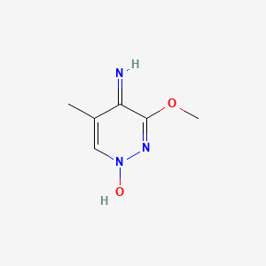 molecular formula C6H9N3O2 B15473460 1-Hydroxy-3-methoxy-5-methylpyridazin-4-imine CAS No. 50450-91-4