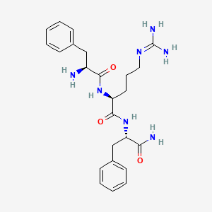 molecular formula C24H33N7O3 B15473479 L-Phenylalanyl-N~5~-(diaminomethylidene)-L-ornithyl-L-phenylalaninamide CAS No. 50583-50-1