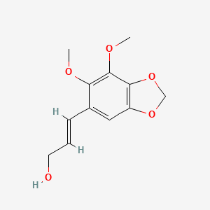 molecular formula C12H14O5 B15473660 omega-Hydroxyisodillapiole CAS No. 38971-73-2
