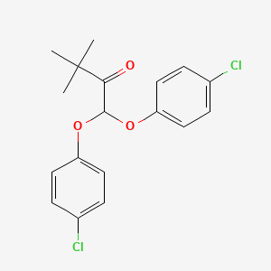 molecular formula C18H18Cl2O3 B15473684 1,1-Di(4-chlorophenoxy)-3,3-dimethylbutan-2-one CAS No. 43067-49-8