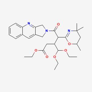 molecular formula C30H41N3O6 B15473794 Ethyl 3-(diethoxymethyl)-5-(1,3-dihydro-2h-pyrrolo[3,4-b]quinolin-2-yl)-5-oxo-4-(4,4,6-trimethyl-5,6-dihydro-4h-1,3-oxazin-2-yl)pentanoate CAS No. 39013-42-8