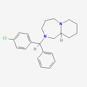 molecular formula C22H27ClN2 B15473802 2-[(4-Chlorophenyl)(phenyl)methyl]decahydropyrido[1,2-a][1,4]diazepine CAS No. 36063-81-7