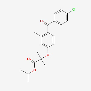 molecular formula C21H23ClO4 B15473931 Propanoic acid, 2-(4-(4-chlorobenzoyl)-3-methylphenoxy)-2-methyl-, isopropyl ester CAS No. 42019-35-2
