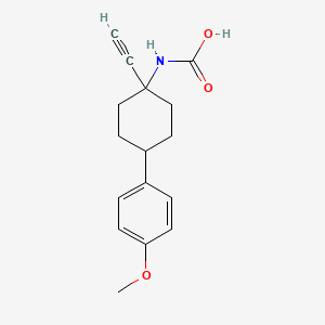 molecular formula C16H19NO3 B15474026 Cyclohexanol, 1-ethynyl-4-(4-methoxyphenyl)-, carbamate, trans- CAS No. 41416-58-4