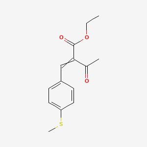 molecular formula C14H16O3S B15474283 Ethyl 2-{[4-(methylsulfanyl)phenyl]methylidene}-3-oxobutanoate CAS No. 50626-73-8