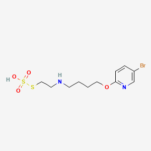 molecular formula C11H17BrN2O4S2 B15474389 S-2-((4-(5-Bromo-2-pyridyloxy)butyl)amino)ethyl hydrogen thiosulfate CAS No. 41286-99-1