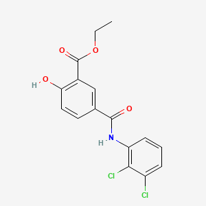 molecular formula C16H13Cl2NO4 B15474436 Benzoic acid, 5-(((2,3-dichlorophenyl)amino)carbonyl)-2-hydroxy-, ethyl ester CAS No. 38507-83-4