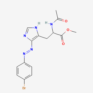 molecular formula C15H16BrN5O3 B15474463 methyl 2-acetamido-3-[(5E)-5-[(4-bromophenyl)hydrazinylidene]imidazol-4-yl]propanoate CAS No. 39037-16-6