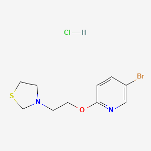 molecular formula C10H14BrClN2OS B15474471 Thiazolidine, 3-(2-(5-bromo-2-pyridyloxy)ethyl)-, hydrochloride CAS No. 41287-72-3