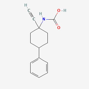 molecular formula C15H17NO2 B15474479 Cyclohexanol, 1-ethynyl-4-phenyl-, carbamate, (E)- CAS No. 41416-54-0