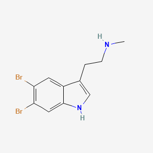 molecular formula C11H12Br2N2 B15474514 2-(5,6-dibromo-1H-indol-3-yl)-N-methylethanamine CAS No. 41115-68-8