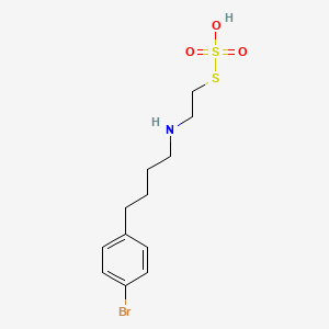 molecular formula C12H18BrNO3S2 B15474610 2-((4-(p-Bromophenyl)butyl)amino)ethanethiol, hydrogen sulfate (ester) CAS No. 38914-43-1