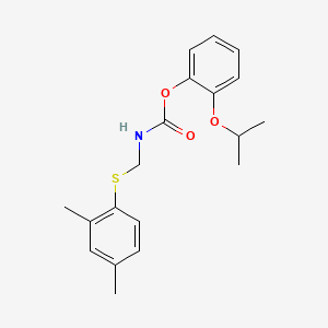 molecular formula C19H23NO3S B15474638 Carbamic acid, ((2,4-dimethylphenyl)thio)methyl-, 2-(1-methylethoxy)phenyl ester CAS No. 50539-86-1