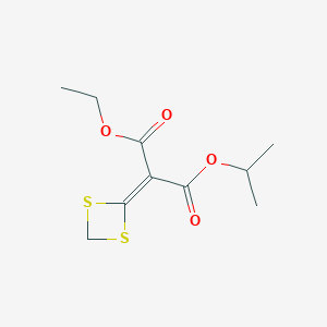 molecular formula C10H14O4S2 B15474666 Ethyl propan-2-yl (1,3-dithietan-2-ylidene)propanedioate CAS No. 50780-67-1