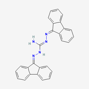 molecular formula C27H19N5 B15474673 1,2-Bis(fluoren-9-ylideneamino)guanidine 
