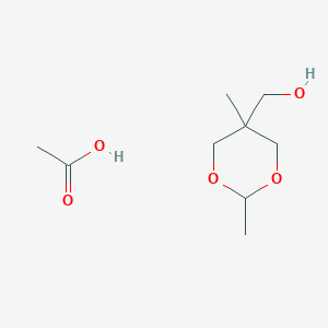 molecular formula C9H18O5 B15474697 Acetic acid;(2,5-dimethyl-1,3-dioxan-5-yl)methanol CAS No. 42216-25-1