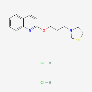 molecular formula C15H20Cl2N2OS B15474737 Thiazolidine, 3-(3-(2-quinolyloxy)propyl)-, dihydrochloride CAS No. 41288-08-8