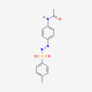 molecular formula C15H15N3O3S B15474740 N-{4-[(E)-(4-Methylbenzene-1-sulfonyl)diazenyl]phenyl}acetamide CAS No. 37919-16-7