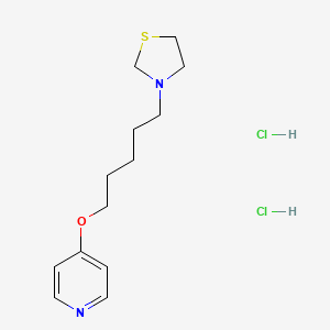 molecular formula C13H22Cl2N2OS B15474779 Thiazolidine, 3-(5-(4-pyridyloxy)pentyl)-, dihydrochloride CAS No. 41288-04-4