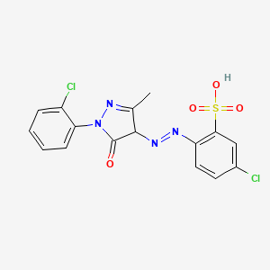 molecular formula C16H12Cl2N4O4S B15474783 Benzenesulfonic acid, 5-chloro-2-((1-(2-chlorophenyl)-4,5-dihydro-3-methyl-5-oxo-1H-pyrazol-4-yl)azo)- CAS No. 36705-33-6