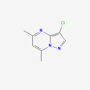molecular formula C8H8ClN3 B15474860 Pyrazolo(1,5-a)pyrimidine, 3-chloro-5,7-dimethyl- CAS No. 43024-25-5