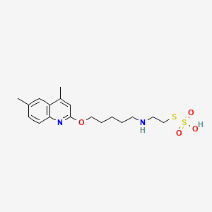 molecular formula C18H26N2O4S2 B15474883 S-2-((5-(4,6-Dimethyl-2-quinolyloxy)pentyl)amino)ethyl hydrogen thiosulfate CAS No. 41287-41-6