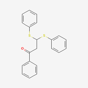 molecular formula C21H18OS2 B15474948 1-Phenyl-3,3-bis(phenylsulfanyl)propan-1-one CAS No. 42426-92-6