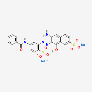 molecular formula C23H16N4Na2O8S2 B15475061 2-Naphthalenesulfonic acid, 6-amino-5-[[5-(benzoylamino)-2-sulfophenyl]azo]-4-hydroxy-, disodium salt CAS No. 36525-74-3