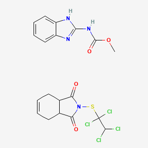 molecular formula C19H18Cl4N4O4S B15475145 Carbendazim-captafol mixt. CAS No. 51602-12-1