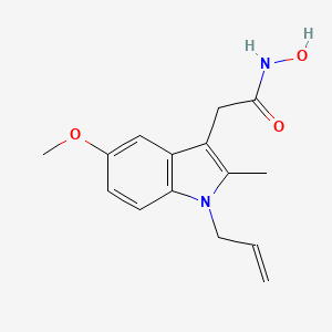 molecular formula C15H18N2O3 B15475281 Acetohydroxamic acid, 2-(1-allyl-5-methoxy-2-methyl-3-indolyl)- CAS No. 34024-38-9