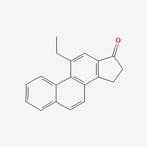 molecular formula C19H16O B15475652 Cyclopenta(a)phenanthren-17-one, 15,16-dihydro-11-ethyl- CAS No. 42028-27-3