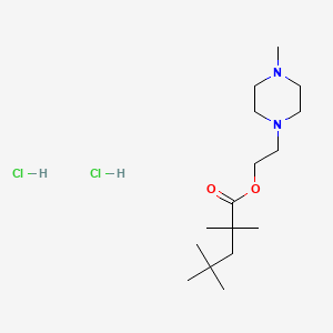 molecular formula C16H34Cl2N2O2 B15475714 Valeric acid, 2,2,4,4-tetramethyl-, 2-(4-methyl-1-piperazinyl)ethyl ester, dihydrochloride CAS No. 33421-71-5