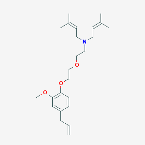 molecular formula C24H37NO3 B15475730 N-(2-{2-[2-Methoxy-4-(prop-2-en-1-yl)phenoxy]ethoxy}ethyl)-3-methyl-N-(3-methylbut-2-en-1-yl)but-2-en-1-amine CAS No. 39704-77-3