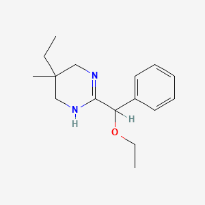 molecular formula C16H24N2O B15475736 Pyrimidine, 3,4,5,6-tetrahydro-2-(alpha-ethoxybenzyl)-5-ethyl-5-methyl- CAS No. 33236-07-6