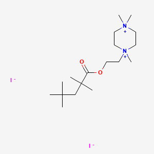 molecular formula C18H38I2N2O2 B15476056 2-(4-Methyl-1-piperazinyl)ethyl 2,2,4,4-tetramethylvalerate dimethiodide CAS No. 33451-96-6