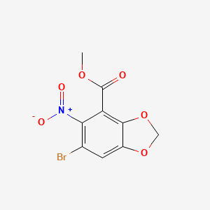 molecular formula C9H6BrNO6 B15476525 Methyl 6-bromo-5-nitro-2H-1,3-benzodioxole-4-carboxylate CAS No. 33842-23-8