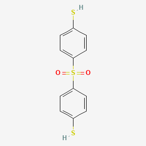 molecular formula C12H10O2S3 B15476546 Benzenethiol, 4,4'-sulfonylbis- CAS No. 37116-97-5