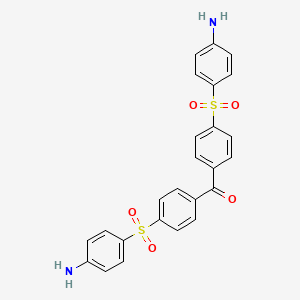 molecular formula C25H20N2O5S2 B15476629 Bis[4-(4-aminobenzene-1-sulfonyl)phenyl]methanone CAS No. 28005-34-7