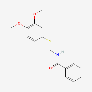 molecular formula C16H17NO3S B15476648 N-{[(3,4-Dimethoxyphenyl)sulfanyl]methyl}benzamide CAS No. 33858-93-4