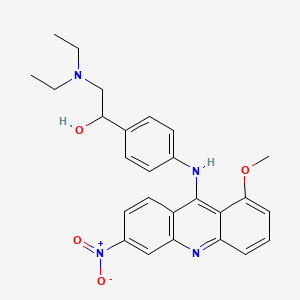 molecular formula C26H28N4O4 B15476664 alpha-((Diethylamino)methyl)-p-((1-methoxy-6-nitro-9-acridinyl)amino)benzyl alcohol CAS No. 32951-81-8