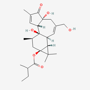 molecular formula C25H36O6 B15476680 12-Deoxyphorbol-13-(2-methylbutyrate) CAS No. 28152-97-8