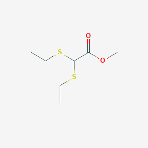 molecular formula C7H14O2S2 B15476947 Methyl bis(ethylsulfanyl)acetate CAS No. 38564-39-5