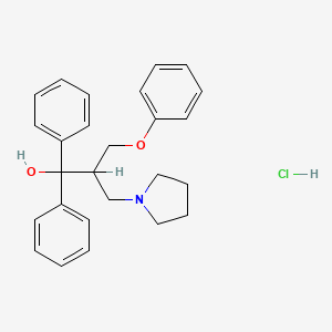 molecular formula C26H30ClNO2 B15476961 alpha,alpha-Diphenyl-beta-(phenoxmethyl)-1-pyrrolidinepropanol hydrochloride CAS No. 27779-24-4