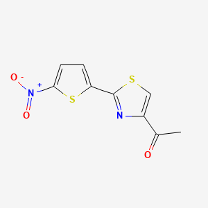 molecular formula C9H6N2O3S2 B15477049 Ethanone, 1-(2-(5-nitro-2-thienyl)-4-thiazolyl)- CAS No. 31898-41-6
