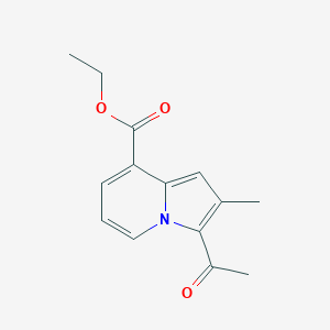 molecular formula C14H15NO3 B15477064 Ethyl 3-acetyl-2-methylindolizine-8-carboxylate CAS No. 36944-75-9