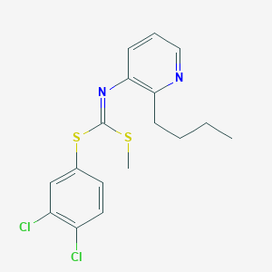 molecular formula C17H18Cl2N2S2 B15477301 Butyl (3,4-dichlorophenyl)methyl 3-pyridinylcarbonimidodithioate CAS No. 34763-43-4