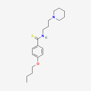 molecular formula C19H30N2OS B15477445 Benzamide, p-butoxy-N-(3-piperidinopropyl)thio- CAS No. 32412-28-5