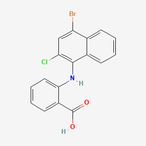 molecular formula C17H11BrClNO2 B15477446 Benzoic acid, 2-((4-bromo-2-chloro-1-naphthalenyl)amino)- CAS No. 39479-66-8