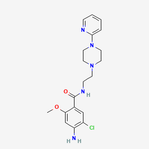 molecular formula C19H24ClN5O2 B15477461 Benzamide, 4-amino-5-chloro-2-methoxy-N-(2-(4-(2-pyridinyl)-1-piperazinyl)ethyl)- CAS No. 30198-81-3