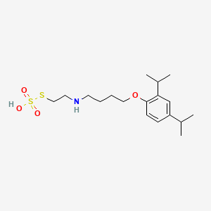 molecular formula C18H31NO4S2 B15477510 Ethanethiol, 2-((4-(2,4-diisopropylphenoxy)butyl)amino)-, hydrogen sulfate (ester) CAS No. 38920-50-2